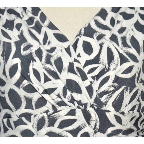 Lauren Ralph Lauren Women's Size 10 Faux Wrap Sheath Dress Stretch Rushed Gray - Picture 4 of 12